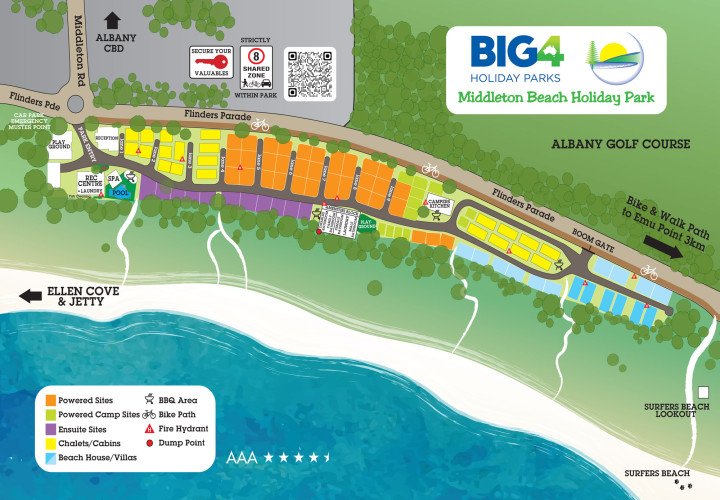 big4 middleton beach albany park map 2026