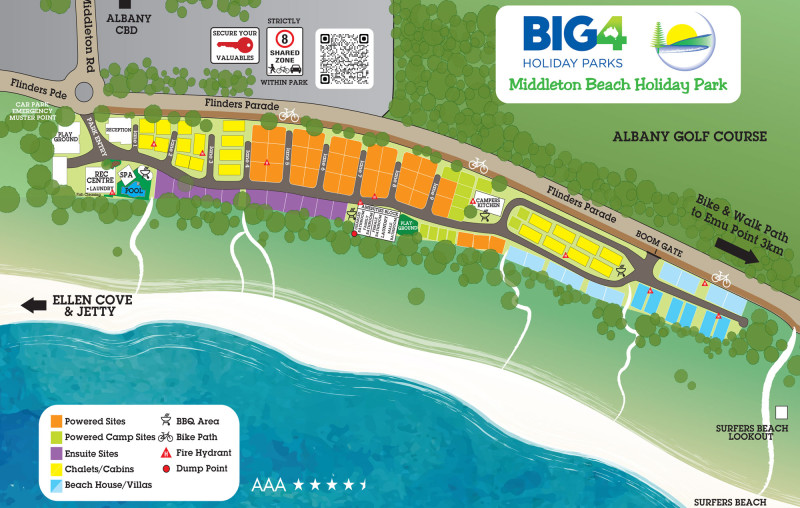 big4 middleton beach albany park map 2026