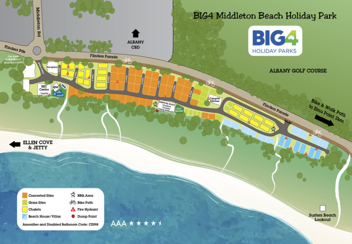 BIG4 Middleton Beach Park Map