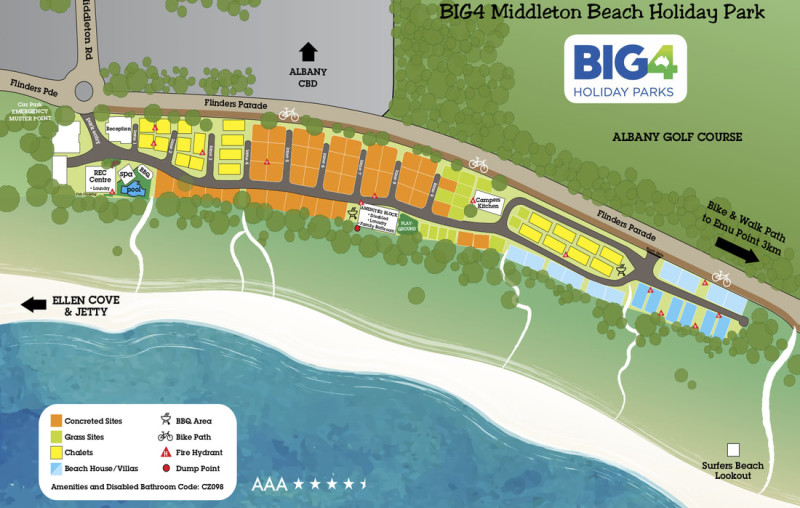 BIG4 Middleton Beach Park Map